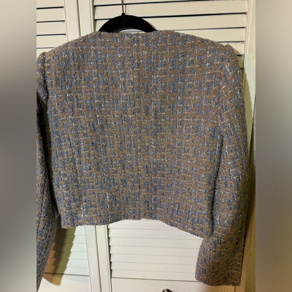 ASTR the Label Lyssa Jacket in Blue & Taupe Silver Sz S.   NWOT - Picture 4 of 9